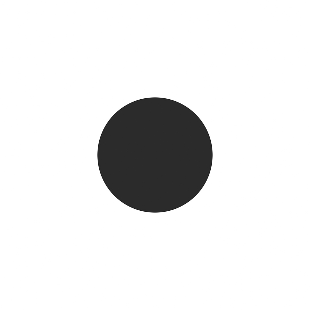 A dark circle centered on a white canvas