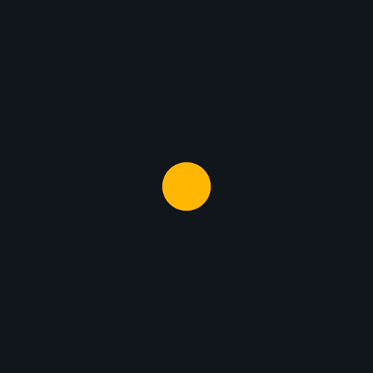 A yellow circle swinging smoothly from side to side