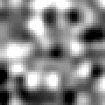 The cloudy noise field slowly churning, bright and dark regions growing, drifting, and dissolving into each other
